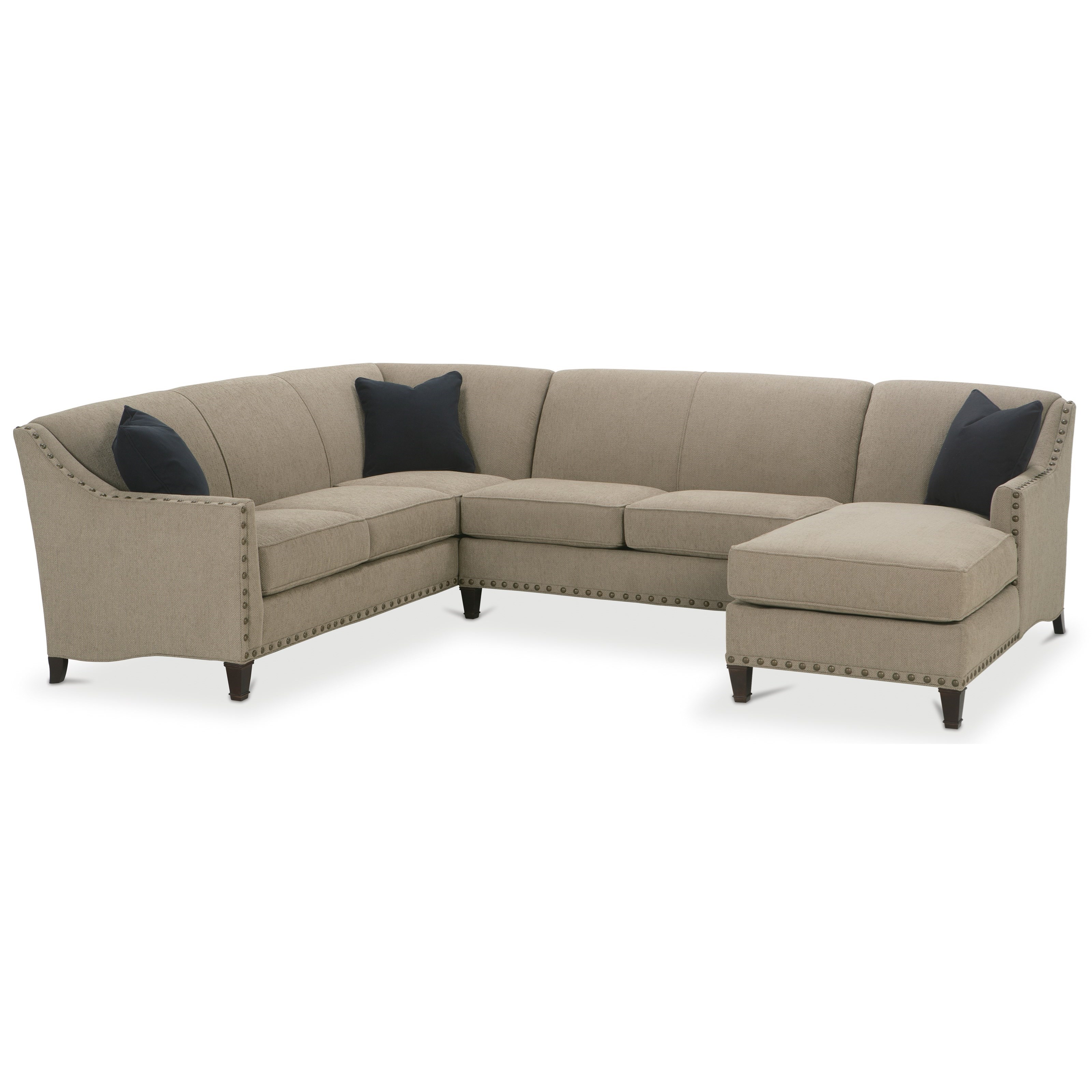 Rowe Rockford K580118+041+111 Traditional 3 Piece Sectional with